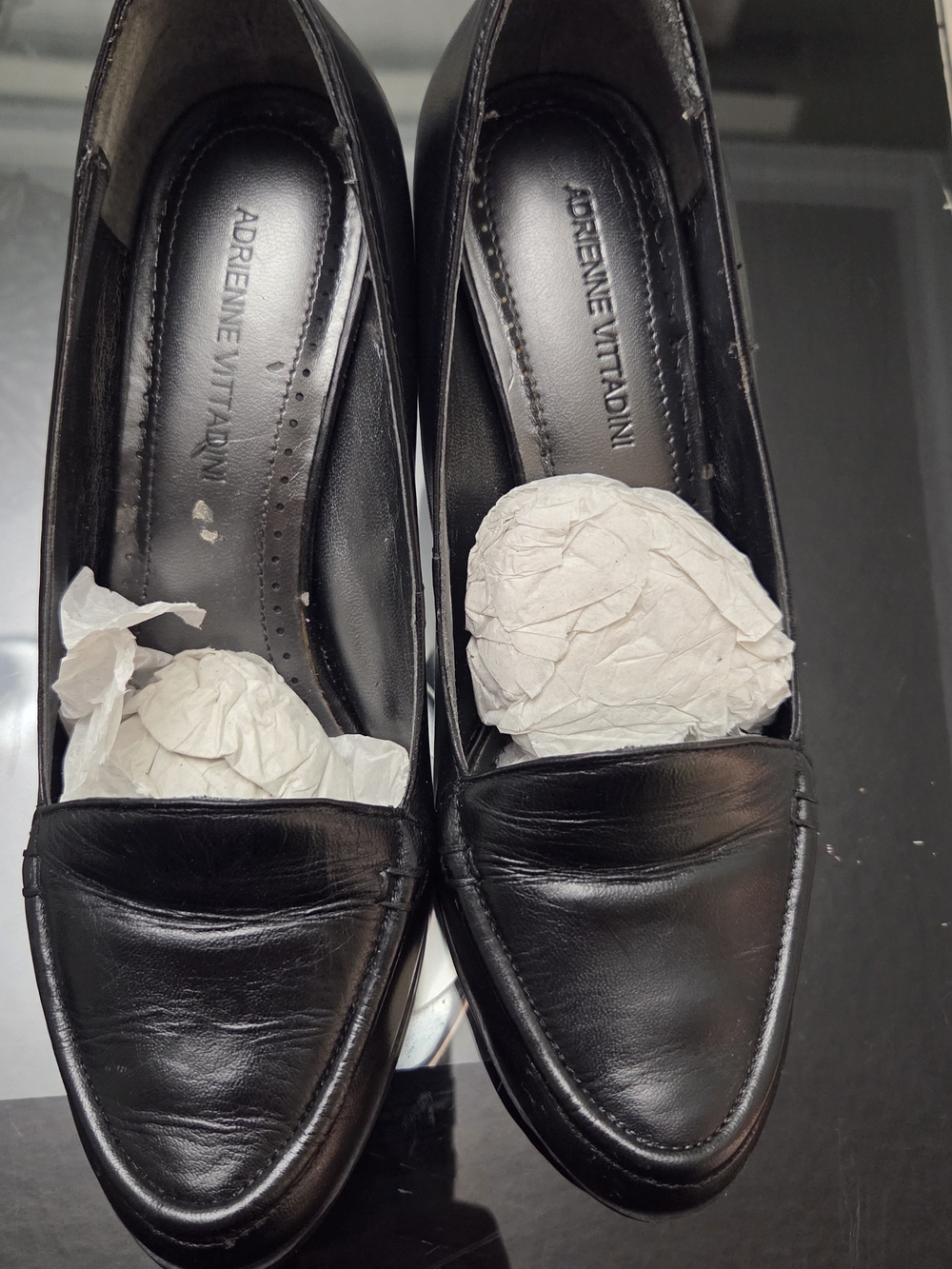 Adrienne Vittadini Men’s Black Leather Loafers